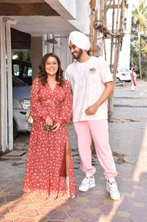 Neha Kakkar with husband Rohanpreet Singh snapped in Juhu...