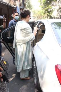 Kangana Ranaut snapped at a dubbing studio in Bandra