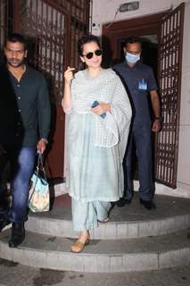 Kangana Ranaut snapped at a dubbing studio in Bandra