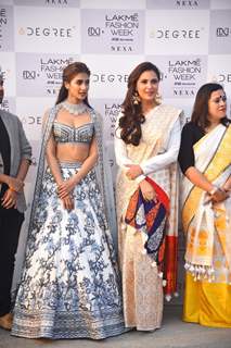 Pooja Hegde and Lara Dutta at Lakme Fashion Week 2021