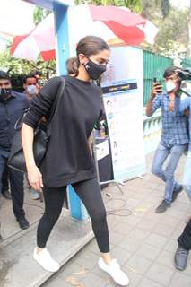 Deepika Padukone snapped after a shoot in Bandra