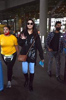 Sapna Choudhary snapped at airport