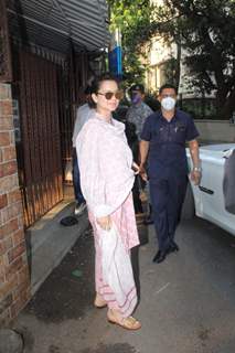 Kangana Ranaut snapped at a dubbing studio