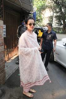 Kangana Ranaut snapped at a dubbing studio