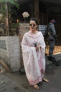 Kangana Ranaut snapped at a dubbing studio