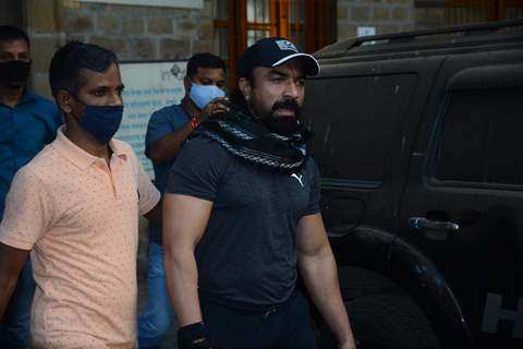 Actor Ajaz Khan for medical examination after his arrest in drug case, Mumbai