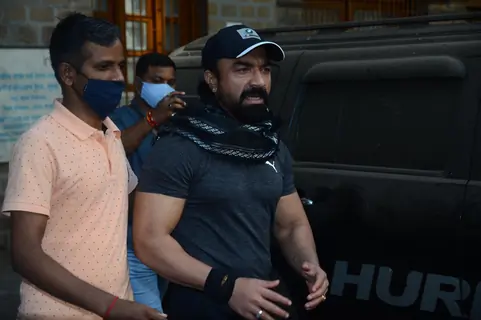 Actor Ajaz Khan for medical examination after his arrest in drug case, Mumbai