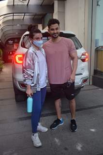 Soha Ali Khan and Kunal Khemu spotted at gym in Khar