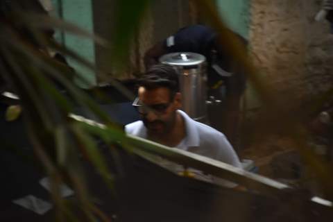 Ajay Devgn snapped at a shoot location in Bandra