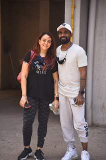 Remo D'Souza snapped with his wife Lizelle D'Souza at his office in Andheri