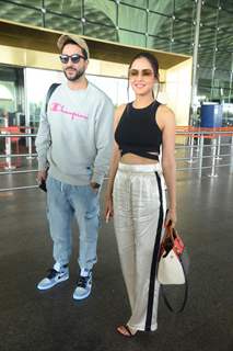 Aly Goni snapped with Jasmin Bhasin at airport