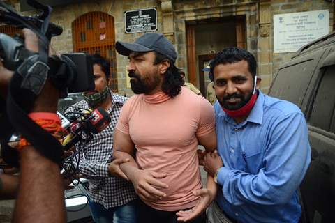 Ajaz Khan escorted to the court by NCB officers