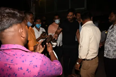 Ajay Devgn arrives for his birthday celebrations