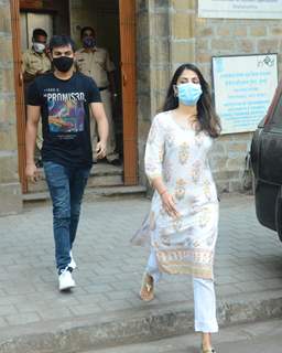 Rhea Chakraborty and brother Showik snapped at NCB office