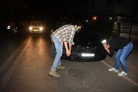 Kartik Aaryan can't stop admiring his new Lamborghini; gets snapped in Bandra