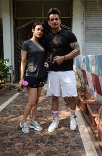 Yuvika Chaudhary and Prince Narula snapped in Versova, Andheri