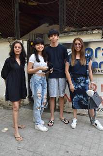 Mahima Chaudhry snapped with her kids at a clinic in Juhu