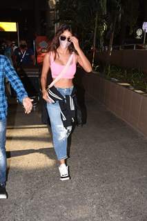 Disha Patani spotted at Mumbai airport, returning from Maldives vacation