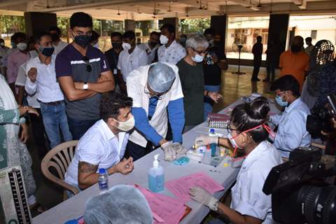 Sonu Nigam papped at a blood donation camp in Juhu