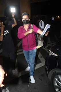 Rahul Vaidya snapped at Mumbai Airport