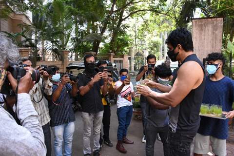 Sonu Sood snapped outside his residence