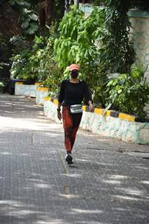 Mandira Bedi spotted in Bandra as she steps out for a walk!