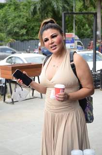 Rakhi Sawant snapped at a coffee shop in Andheri