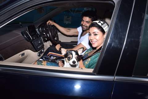 Gurmeet Choudhary snapped with his wife Debina Bonnerjee in Andheri