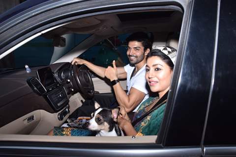 Gurmeet Choudhary snapped with his wife Debina Bonnerjee in Andheri