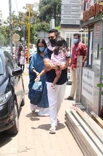Neha Dhupia and Angad Bedi snapped visiting Surya Hospital, Santacruz