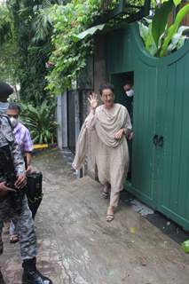 Kangana Ranaut snapped planting trees outside her office!