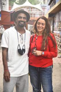 Remo Dsouza and his wife snapped outside SJ Studio, Andheri