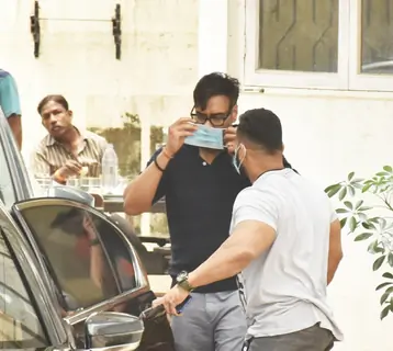Ajay Devgn snapped at a dubbing studio in Juhu