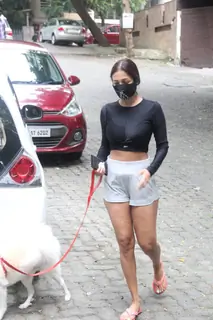 Malaika Arora snapped walking her pet