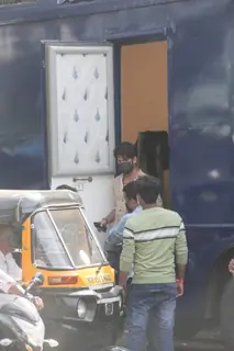Shahid Kapoor snapped at a shoot in Bandra