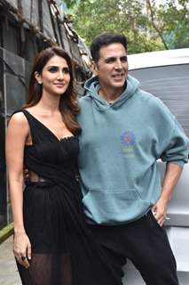 Vaani Kapoor and Akshay Kumar snapped at the promotions of Bell Bottom