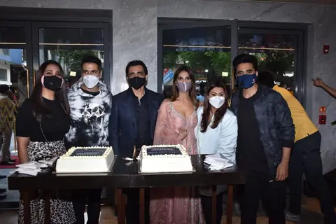 Bell Bottom team at trailer launch in Delhi