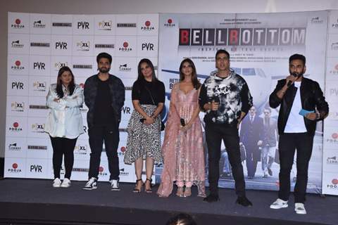 Bell Bottom team at trailer launch in Delhi