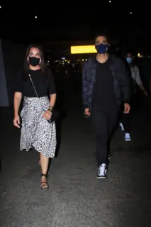 Lara Dutta and Jackky Bhagnani snapped returning from Delhi