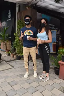 Aparshakti Khurana and Khushali Kumar snapped in Juhu