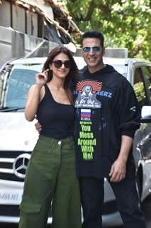 Vaani Kapoor and Akshay Kumar snapped at the promotions of Bell Bottom