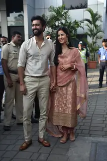Vicky Kaushal and Katrina Kaif first public appearance as married couple