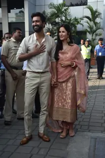 Vicky Kaushal and Katrina Kaif first public appearance as married couple