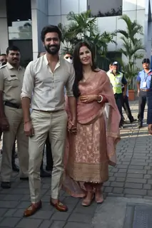 Vicky Kaushal and Katrina Kaif first public appearance as married couple