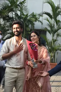 Vicky Kaushal and Katrina Kaif first public appearance as married couple