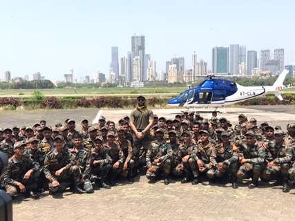 Vijay Deverakonda grand entry in a chopper