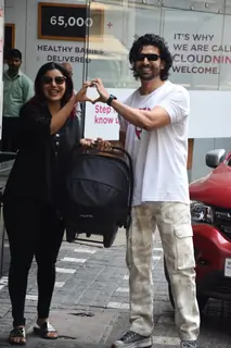 Gurmeet Chaudhary and Debina with their newborn baby