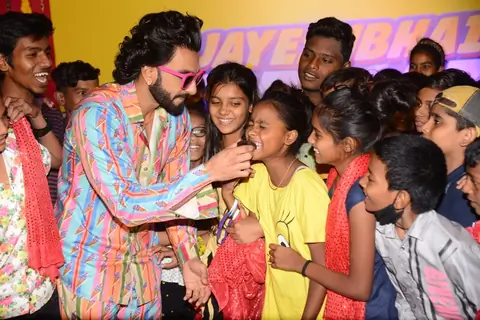 Ranveer singh for jayeshbhai jordaar children screening at juhu pvr