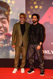 Ayushmaan Khurrana and Anubhav Sinha Spotted At The Screening Of upcoming movie Anek 