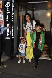 Shilpa Shetty spotted with her kids at Khar 